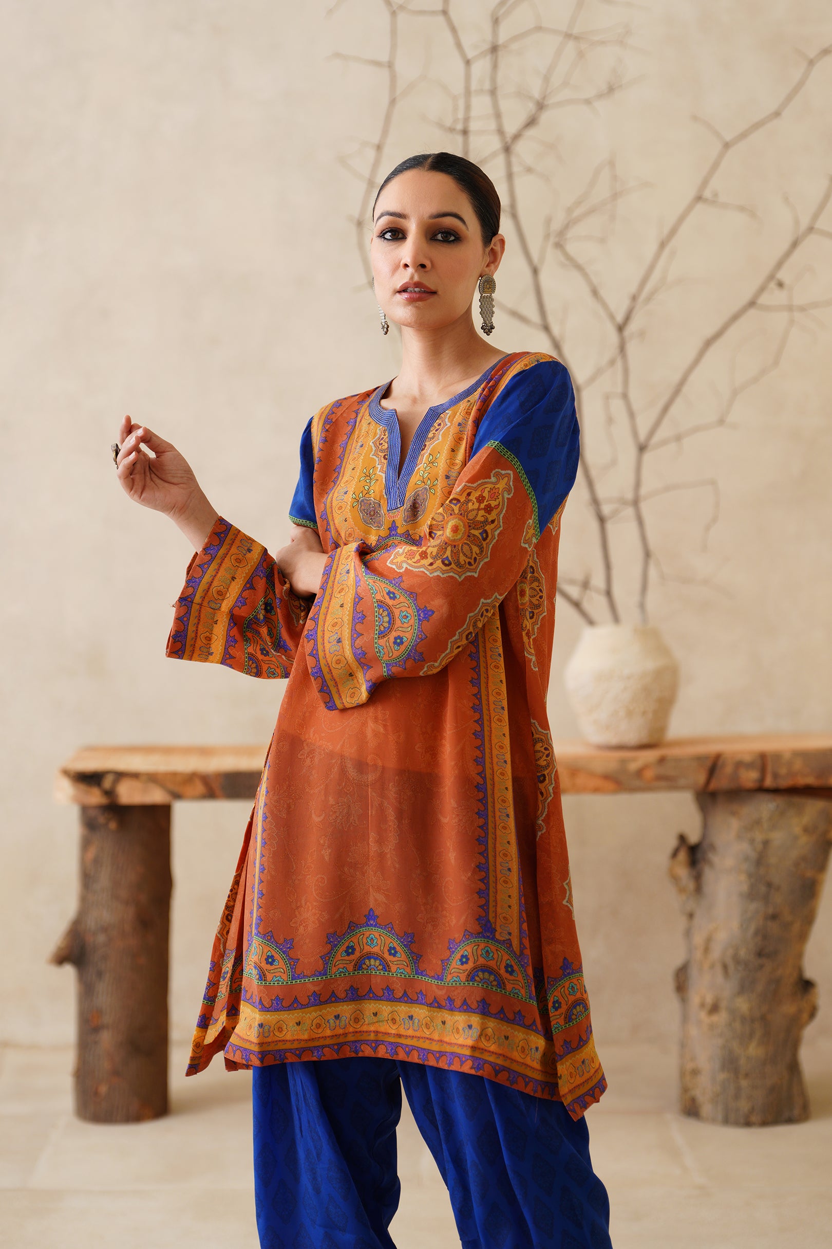 Saanjh Crepe Printed Matching Set - Neetika Chopra