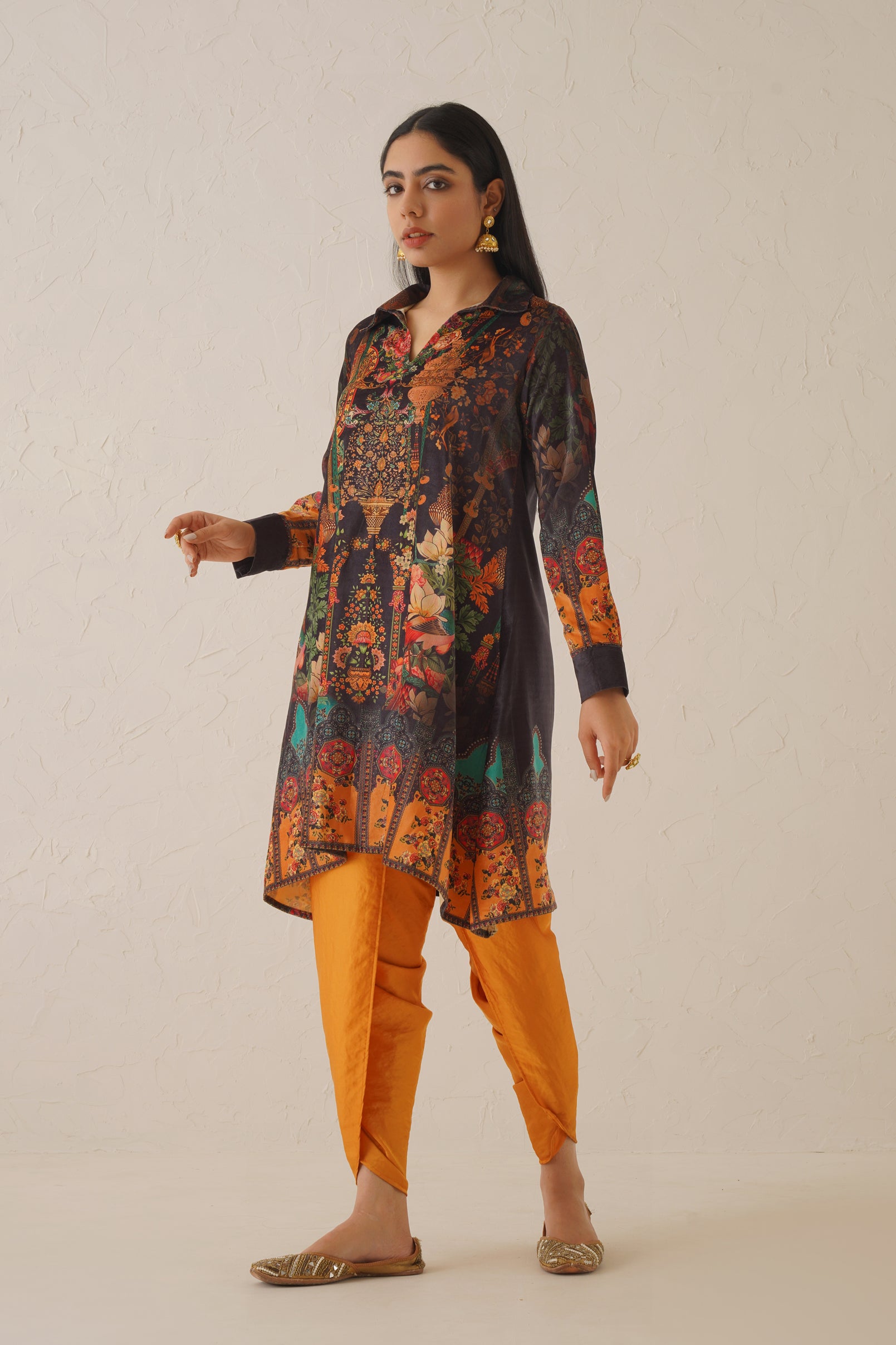 Tamia Printed Velvet Matching Set - Neetika Chopra