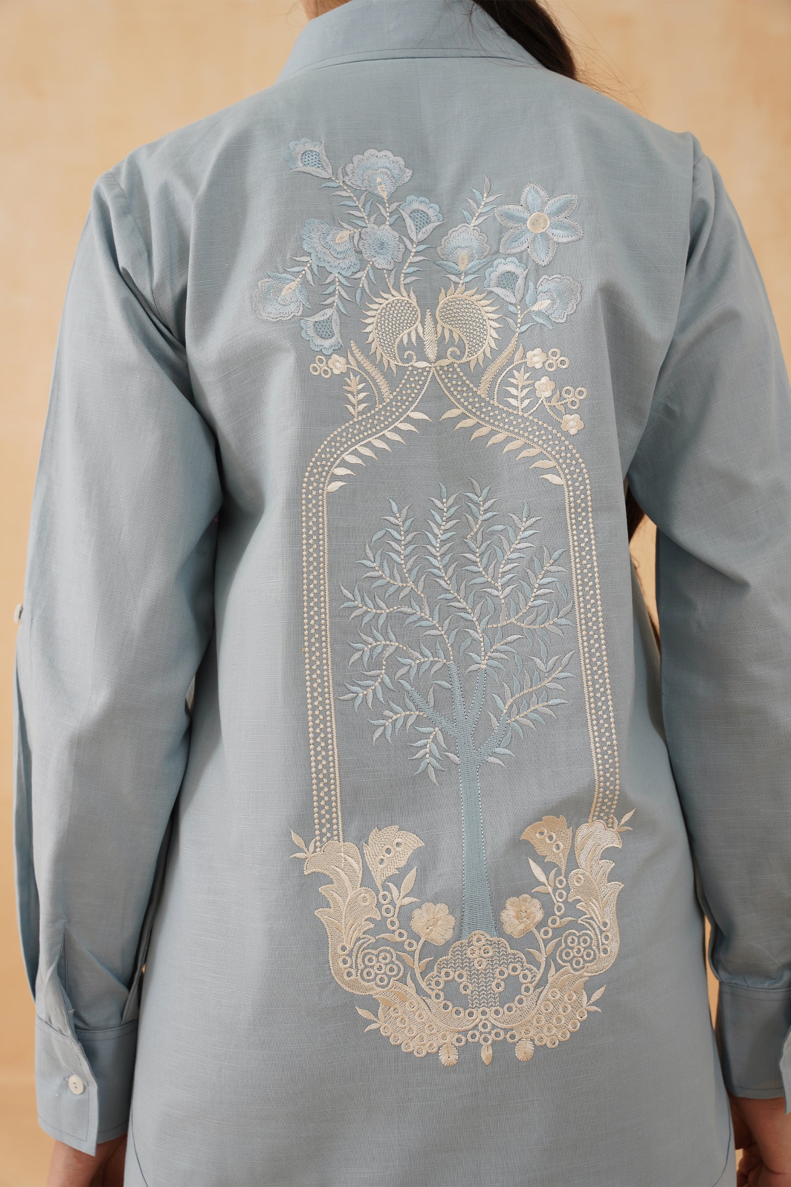 Tasmia Cotton Linen Embroidered Matching Set - Neetika Chopra