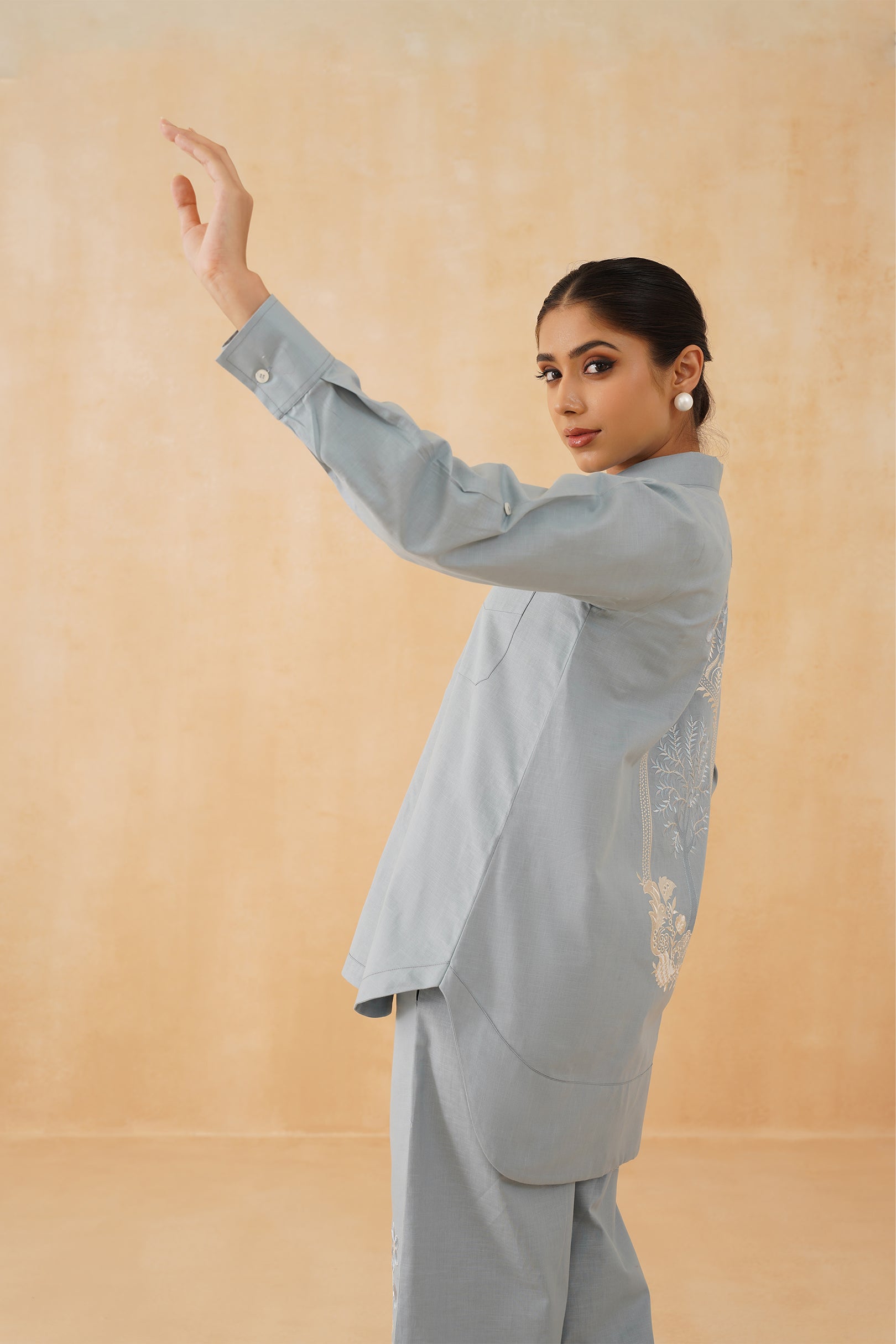 Tasmia Cotton Linen Embroidered Matching Set - Neetika Chopra