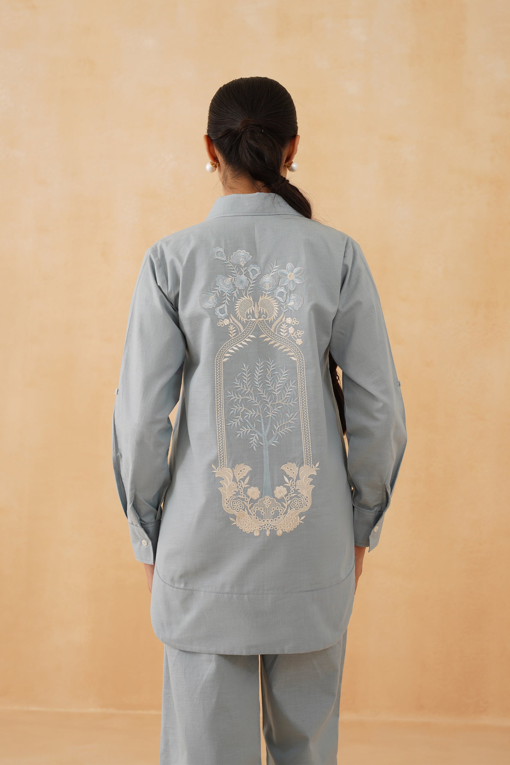 Tasmia Cotton Linen Embroidered Matching Set - Neetika Chopra