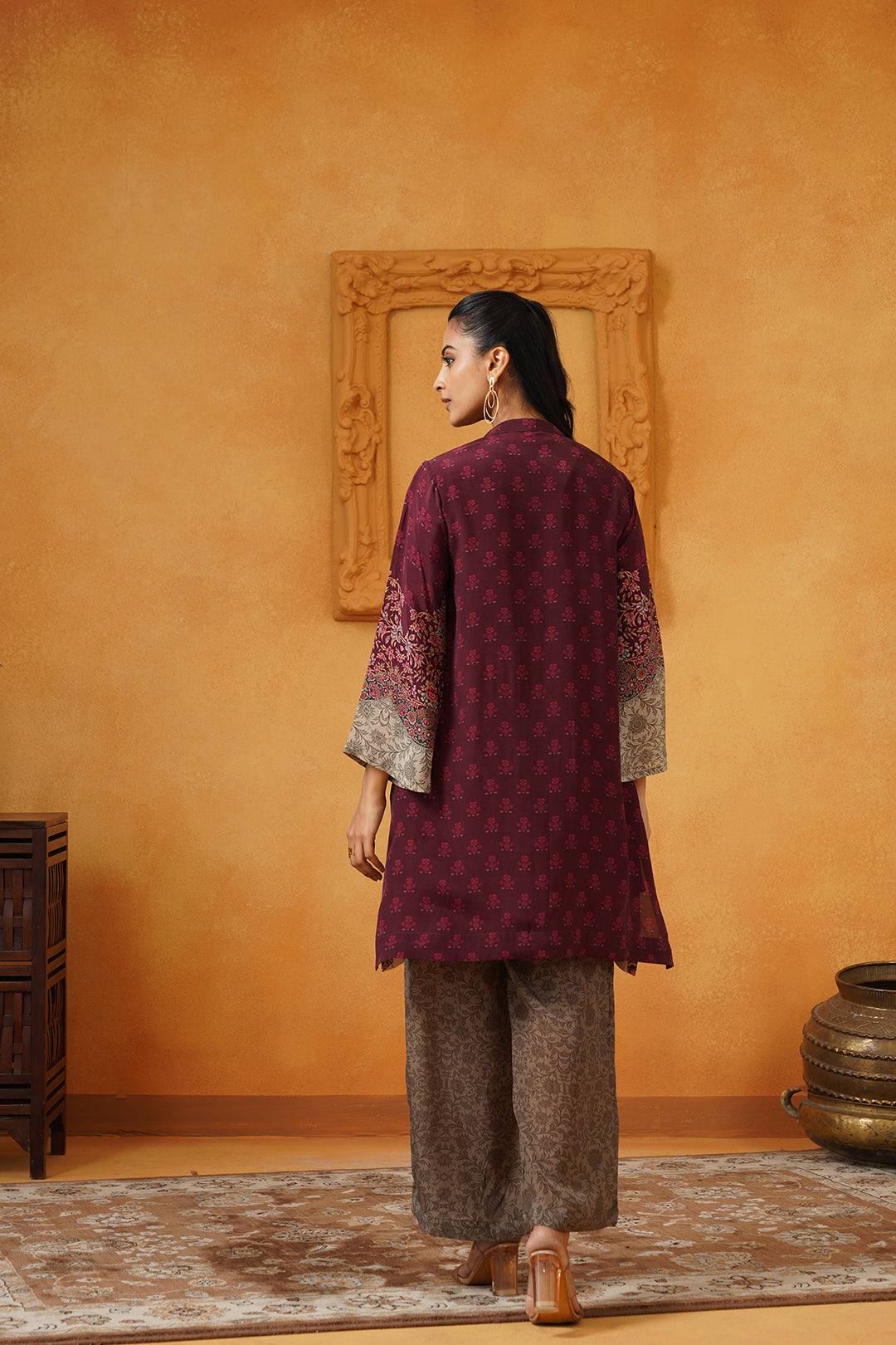 Zainab Crepe Matching Set With Cape - Neetika Chopra