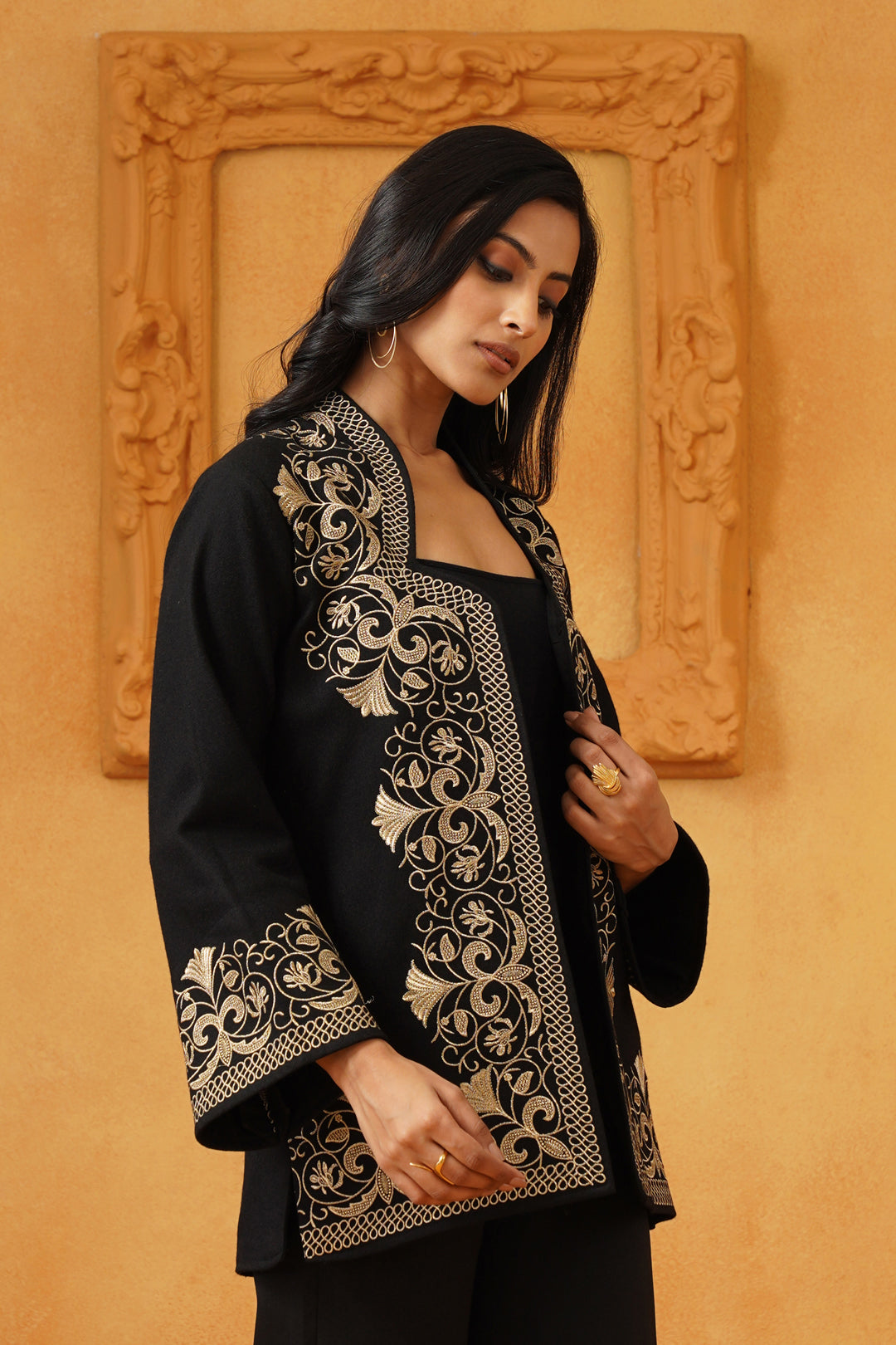 Madhika Tweed Embroidered Only Jacket - Neetika Chopra