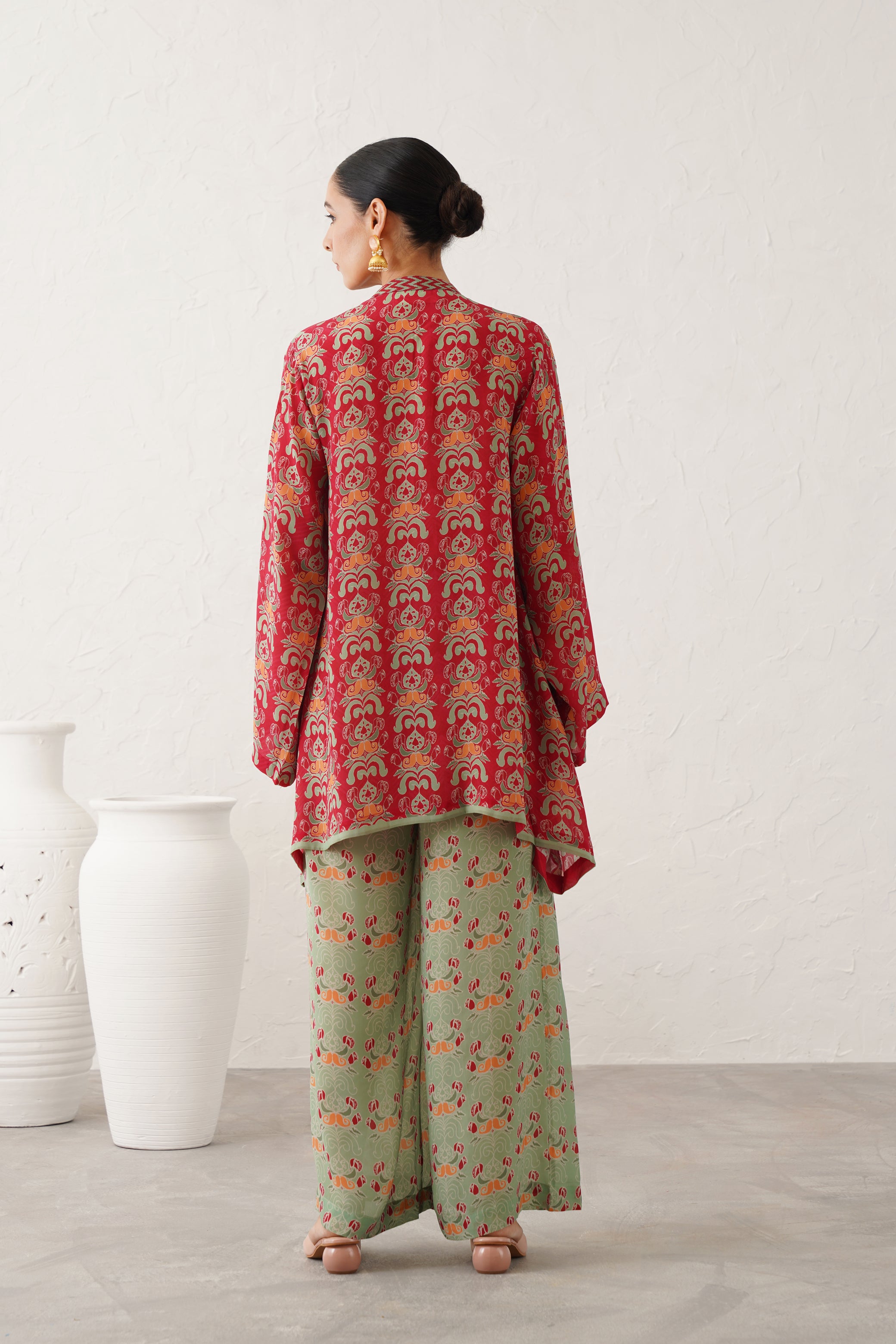 Rose Printed Crepe Matching Set - Neetika Chopra