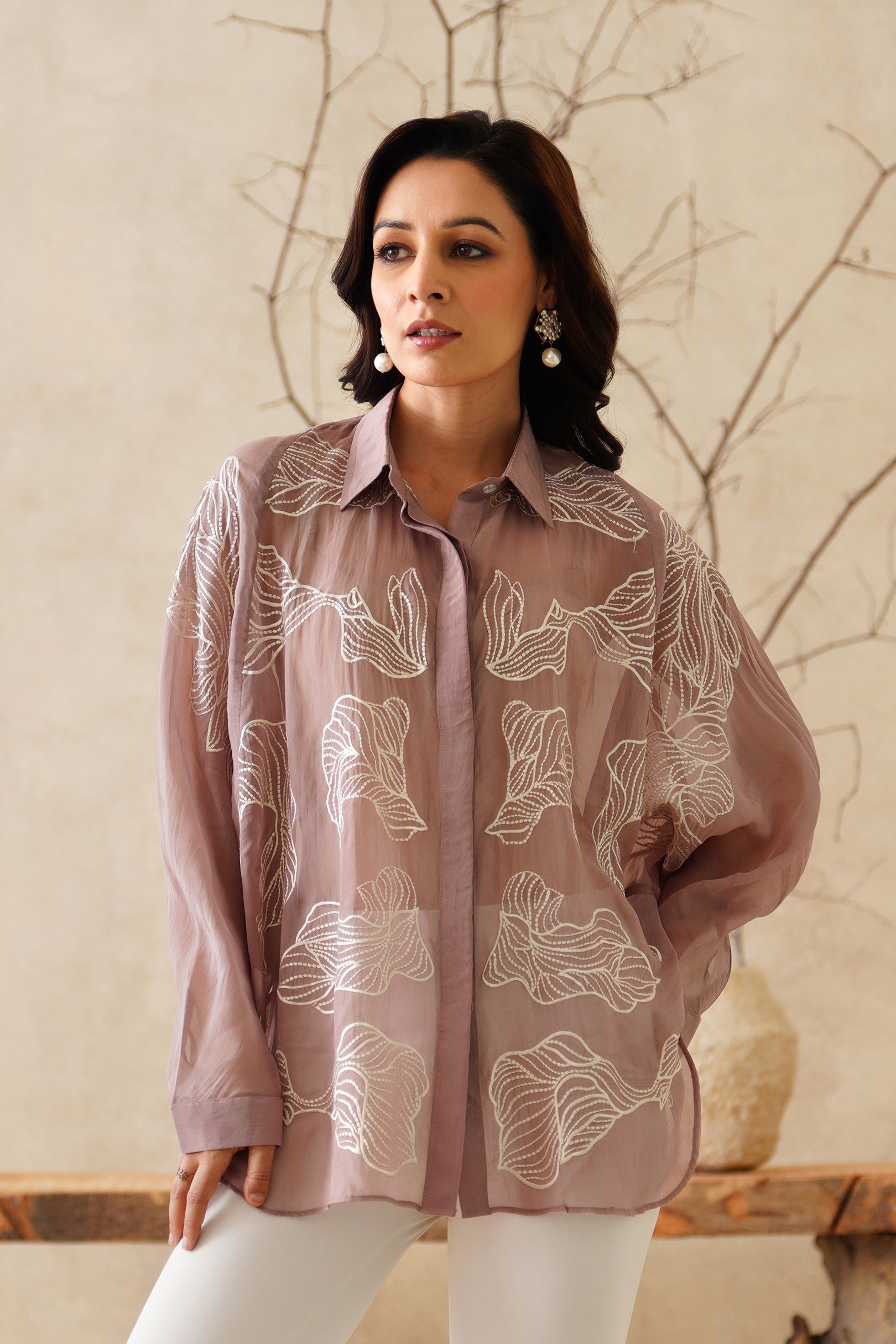 Charm Organza Embroidered Top - Neetika Chopra