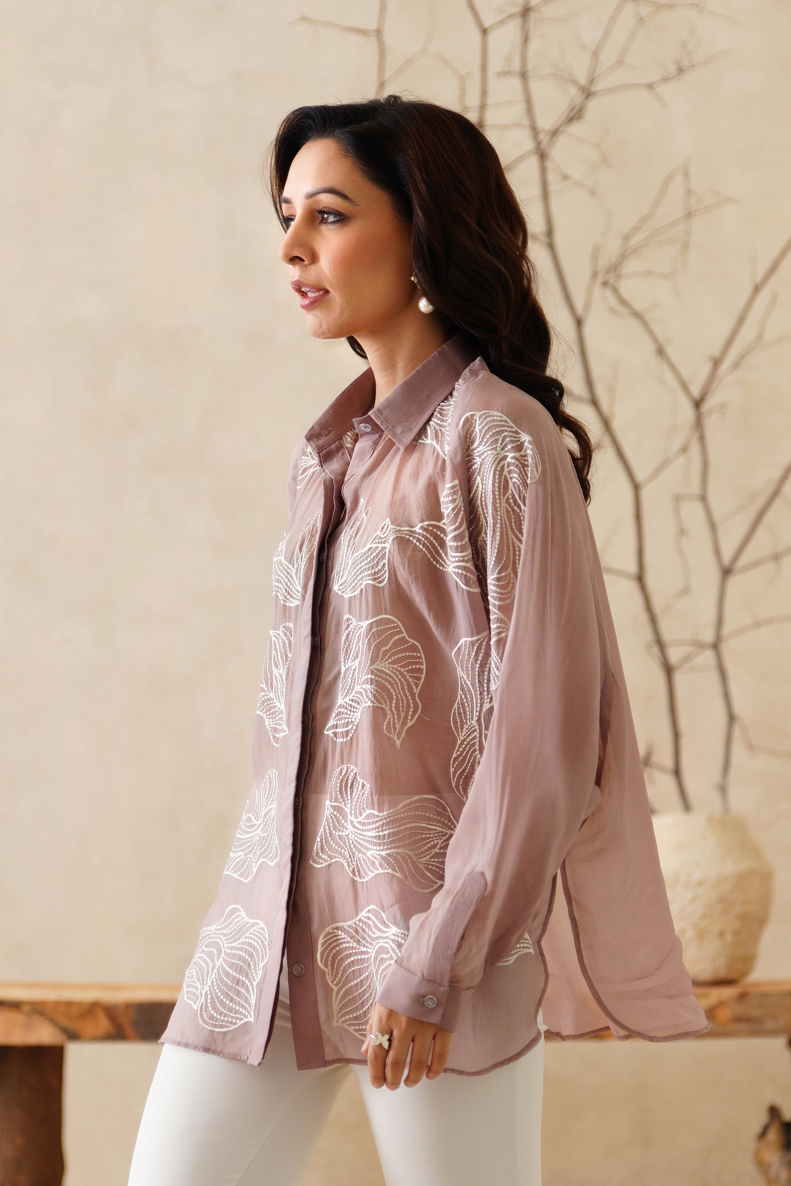 Charm Organza Embroidered Top - Neetika Chopra