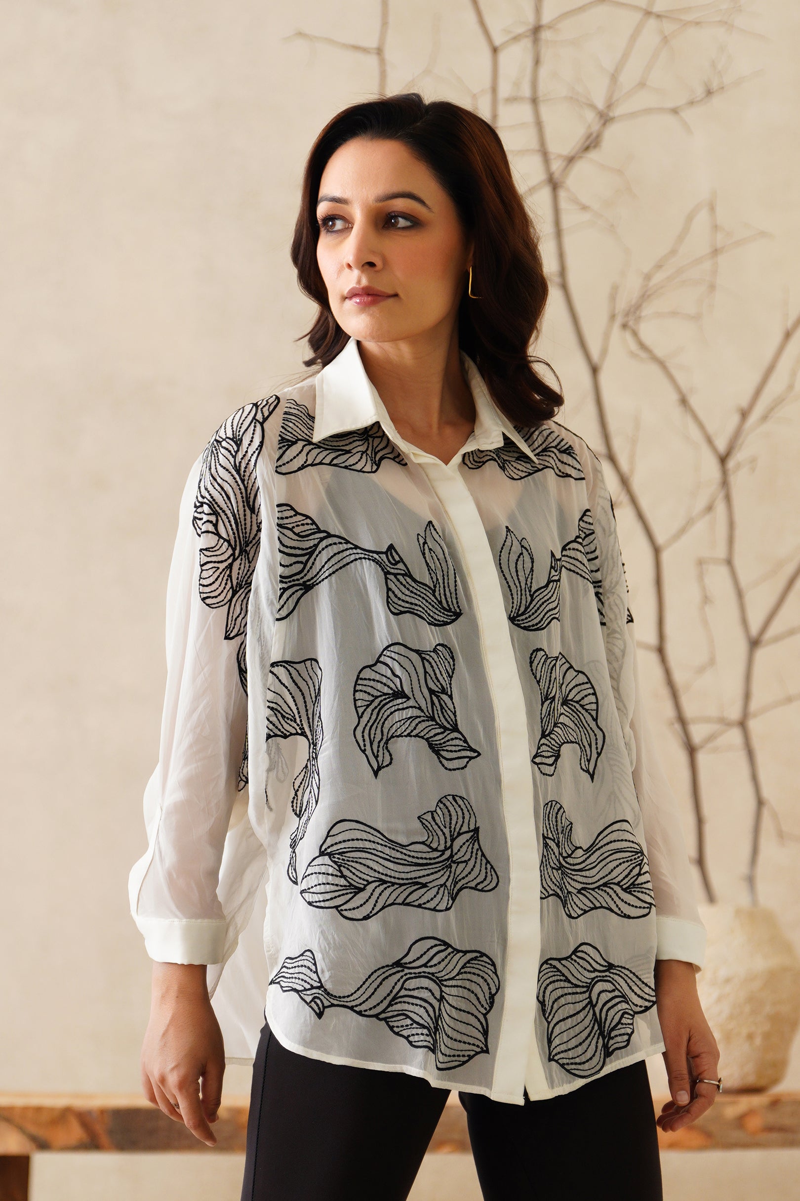 Twilight Organza Embroidered Top - Neetika Chopra