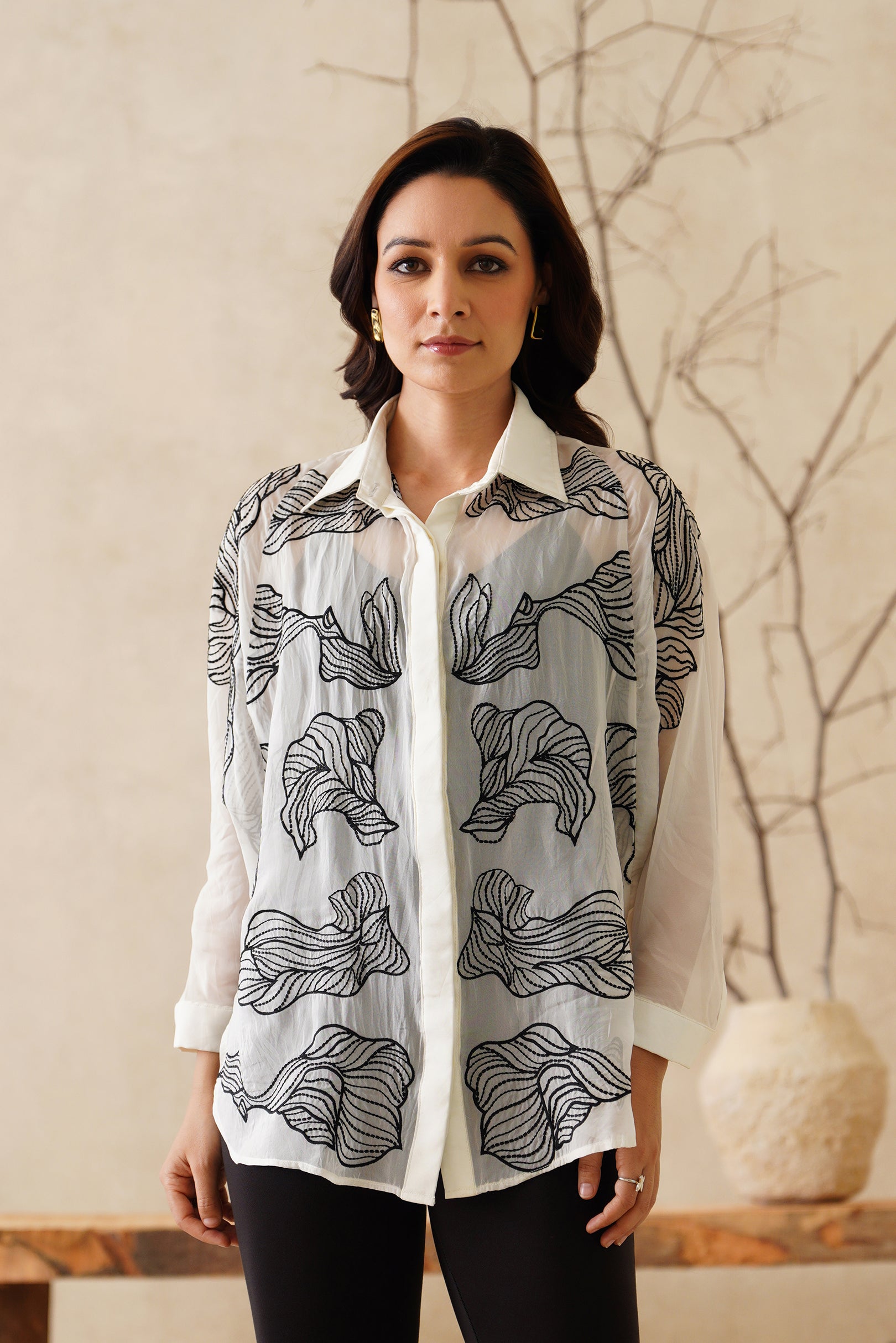 Twilight Organza Embroidered Top - Neetika Chopra