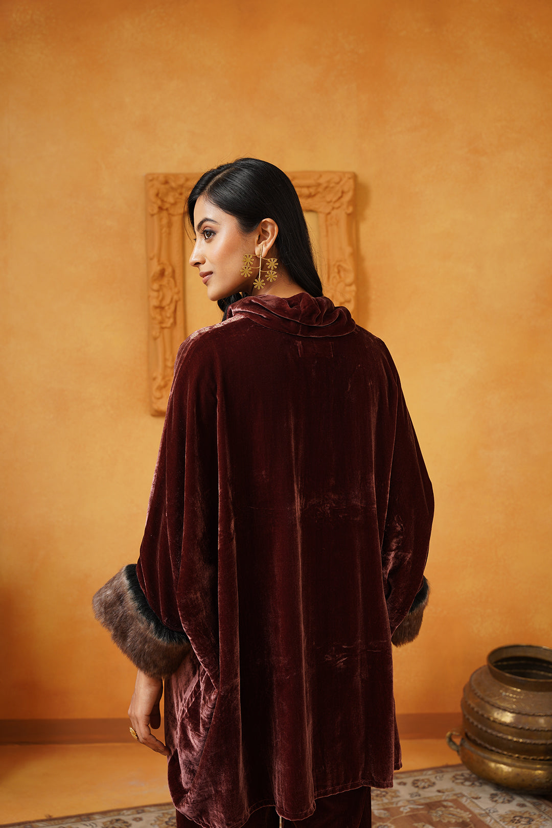 Aqsa Embroidered Velvet Matching Set - Neetika Chopra