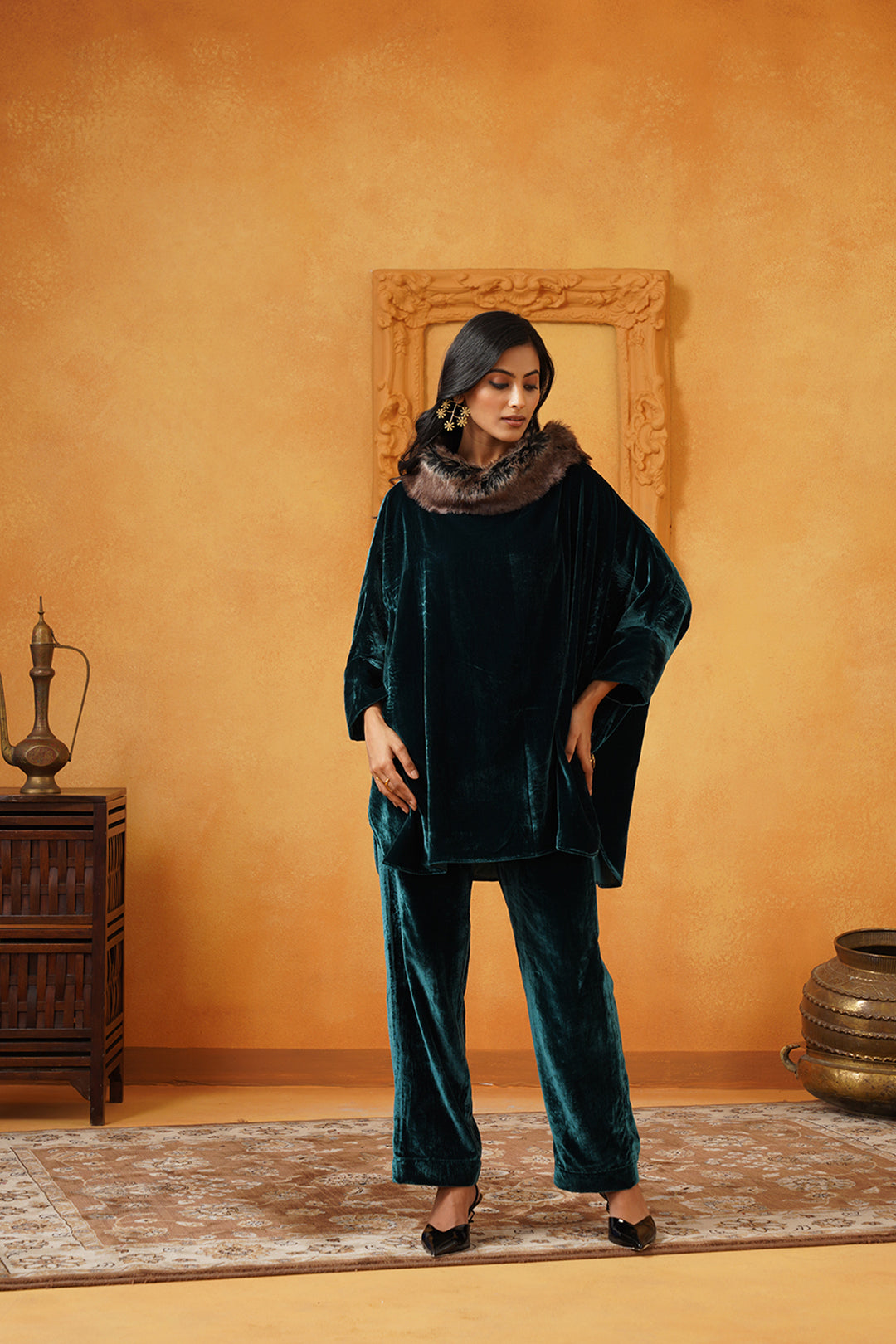 Hania Velvet Matching Set - Neetika Chopra