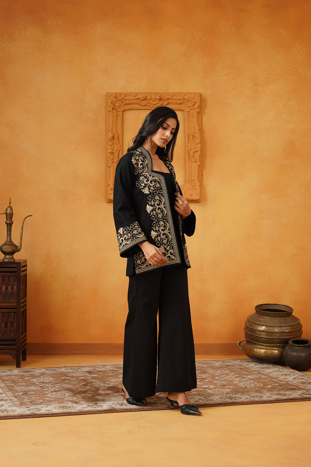Madhika Tweed Embroidered Jacket Set - Neetika Chopra