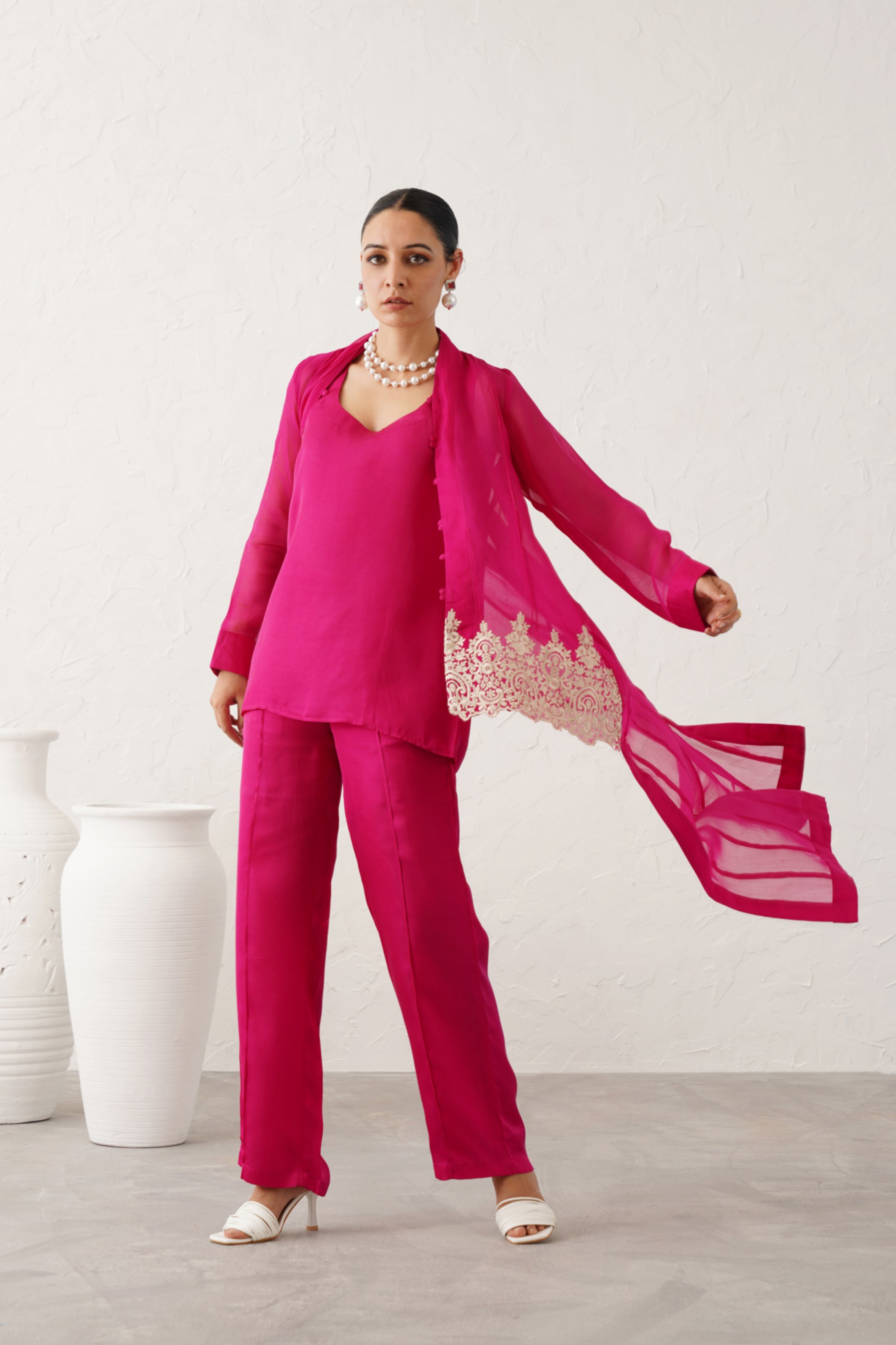 Lavanya Georgette Satin Embroidered Matching Set - Neetika Chopra