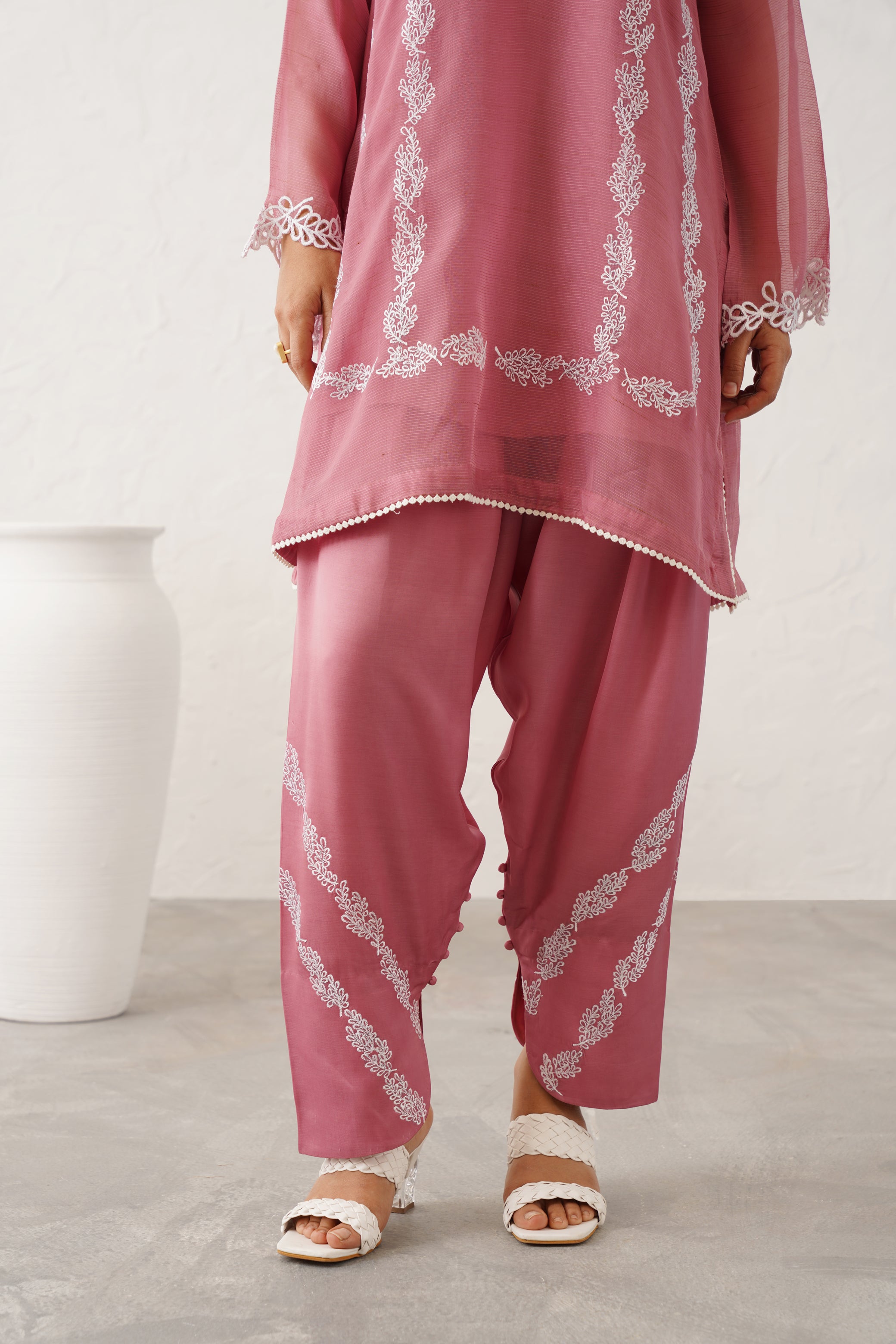Lina Georgette Satin Matching Set