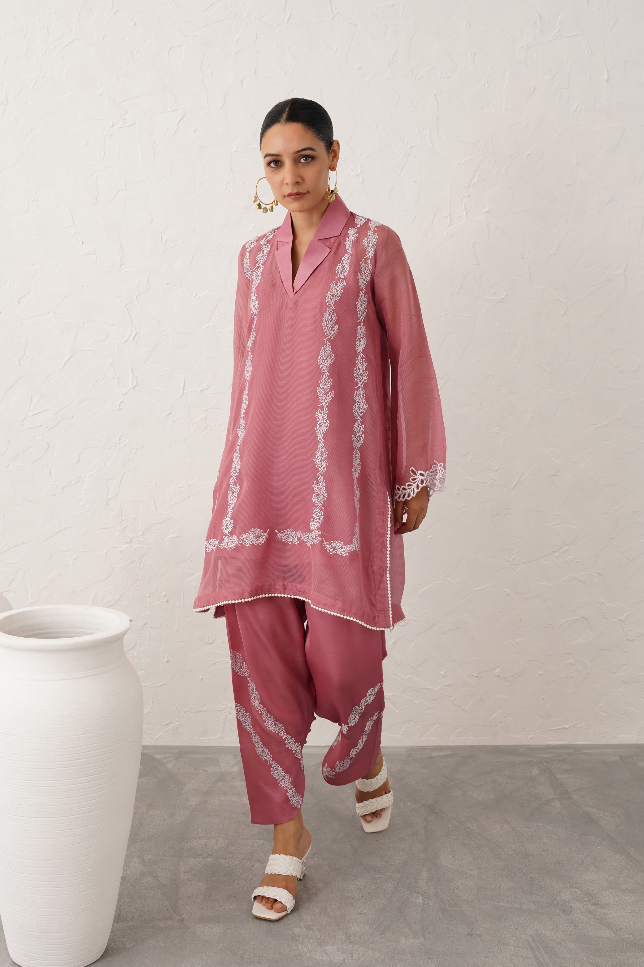 Lina Georgette Satin Matching Set