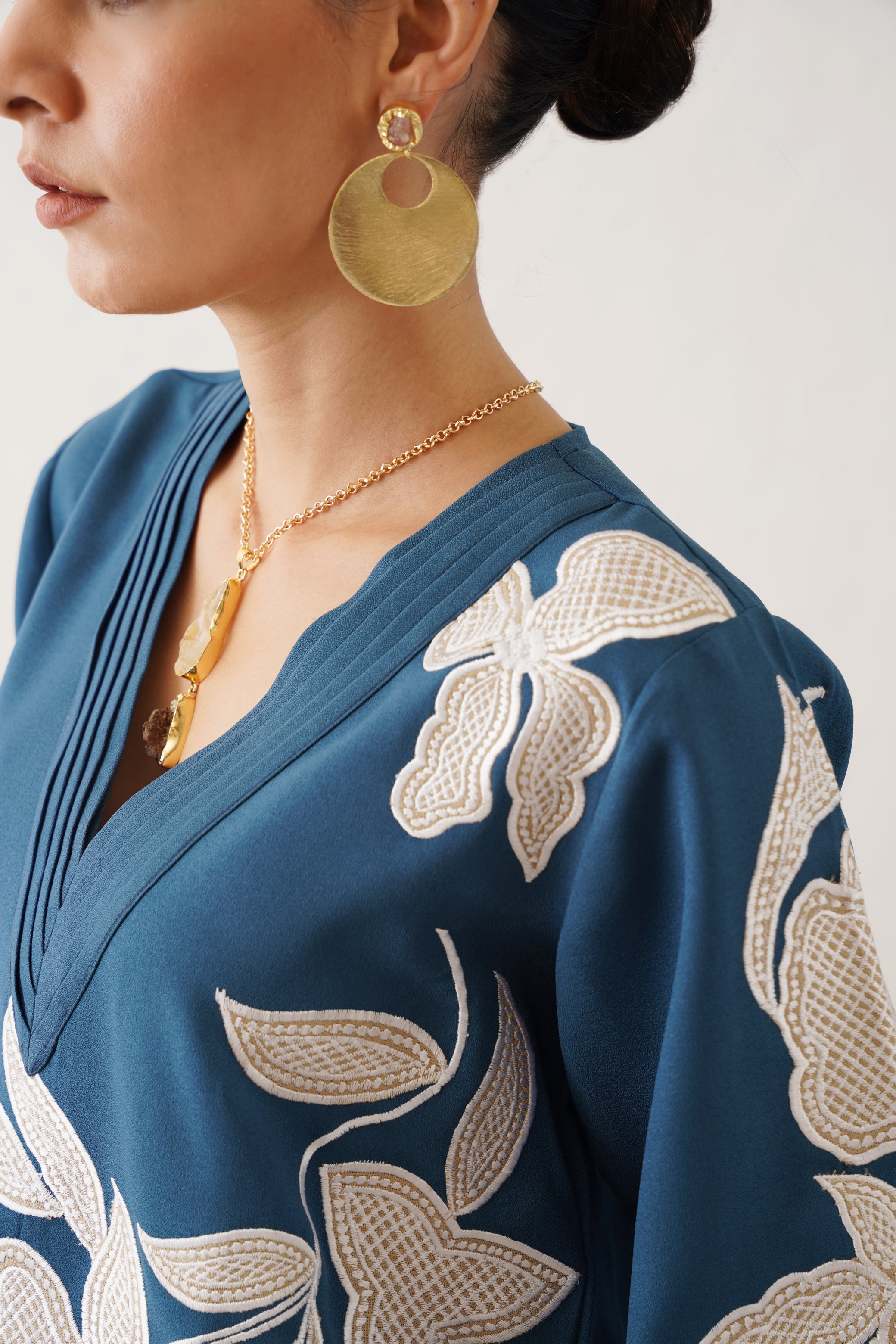 Minal Moss Crepe Embroidered Matching Set - Neetika Chopra