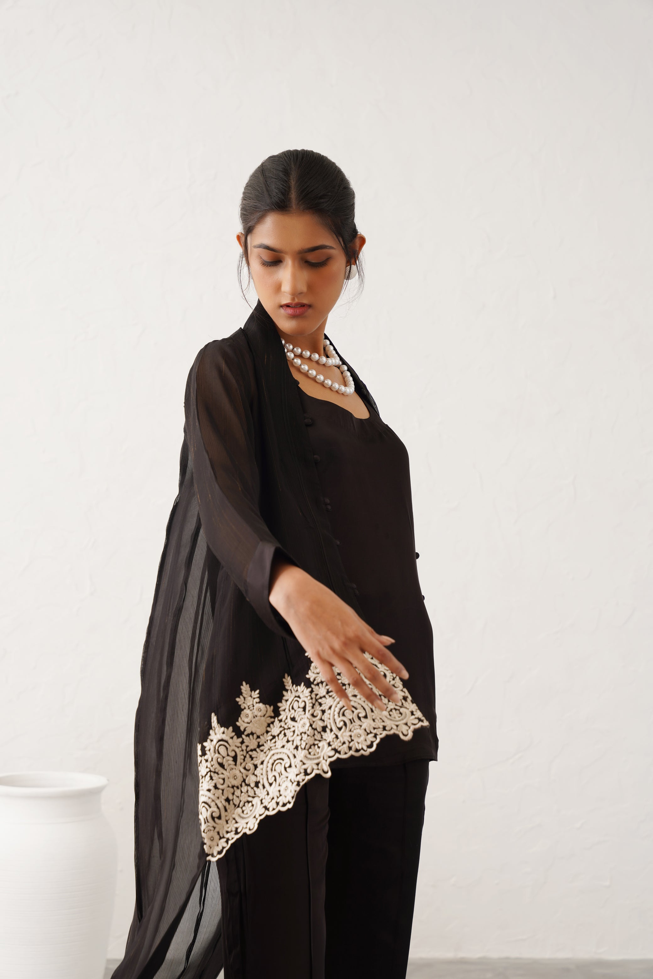 Zeenat Georgette Satin Embroidered Matching Set