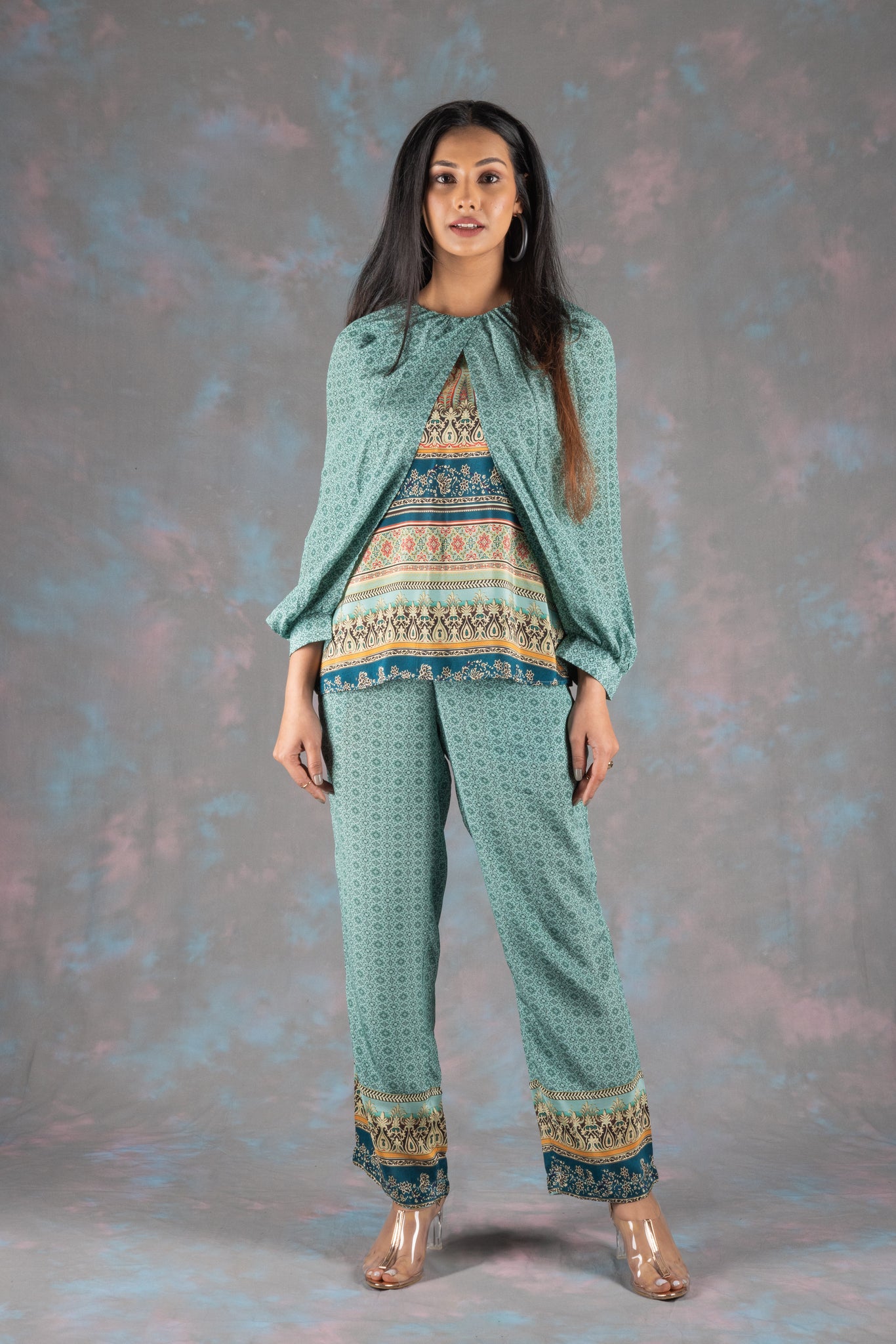 Emma Stripes Crepe Co-ord Set - Neetika Chopra