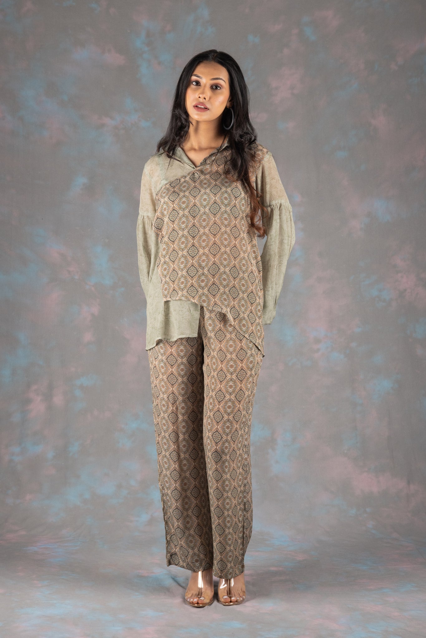 Fern Quartz Printed Crepe Co-ord Set - Neetika Chopra