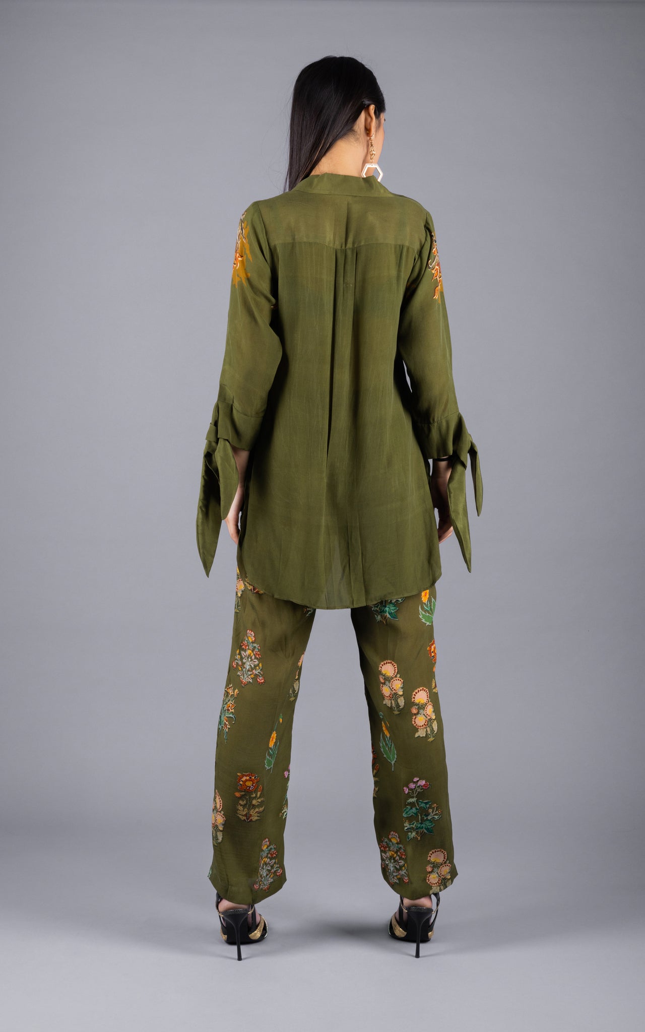 Juniper Green Crepe Co-ord Set - Neetika Chopra