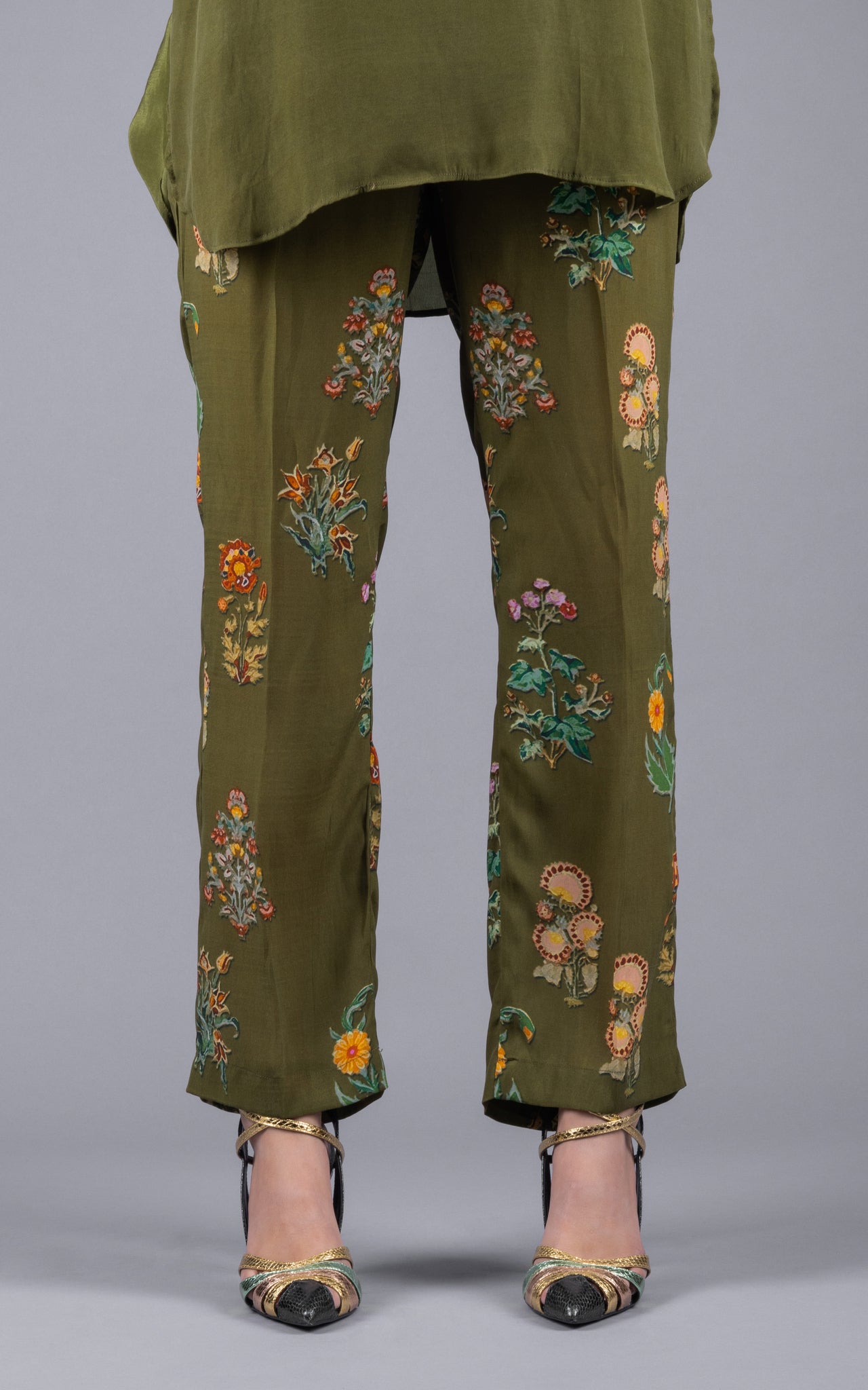 Juniper Green Crepe Co-ord Set - Neetika Chopra