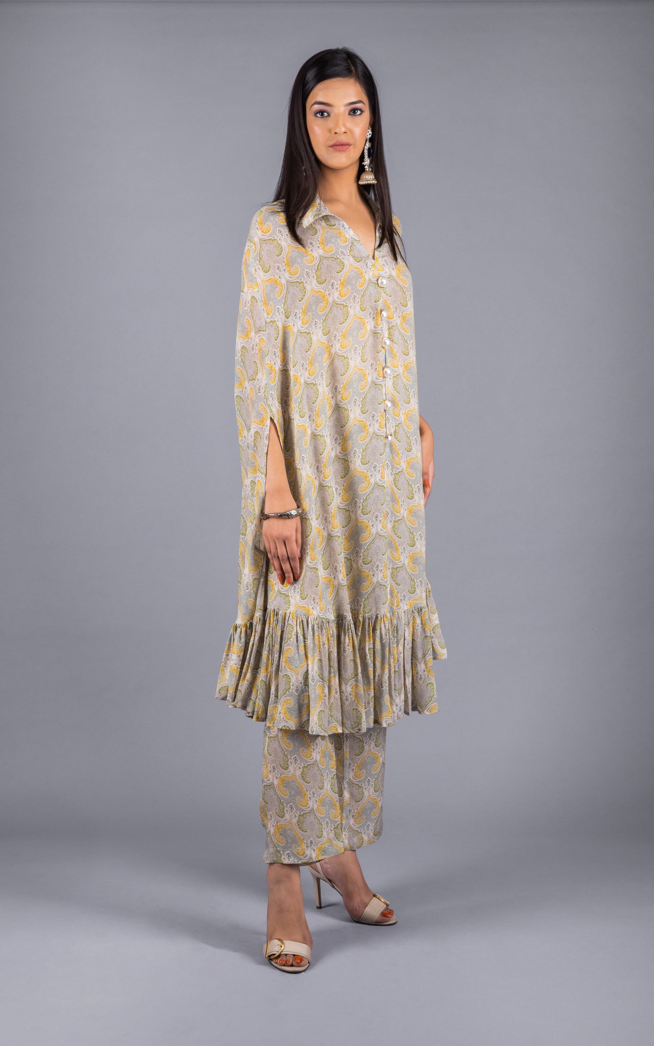 Mirha Ruffle Crepe Co-ord Set - Neetika Chopra