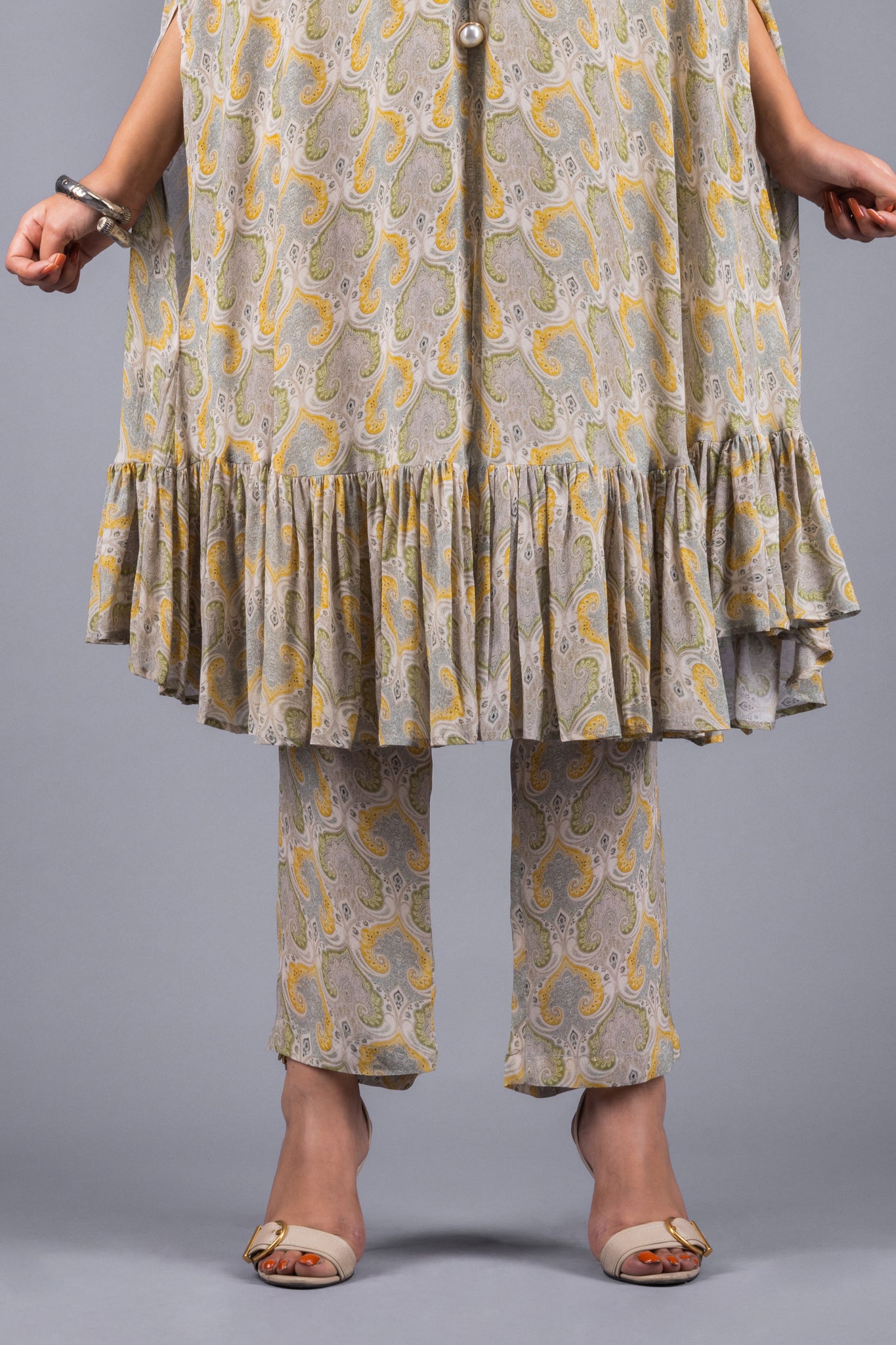 Mirha Ruffle Crepe Co-ord Set - Neetika Chopra