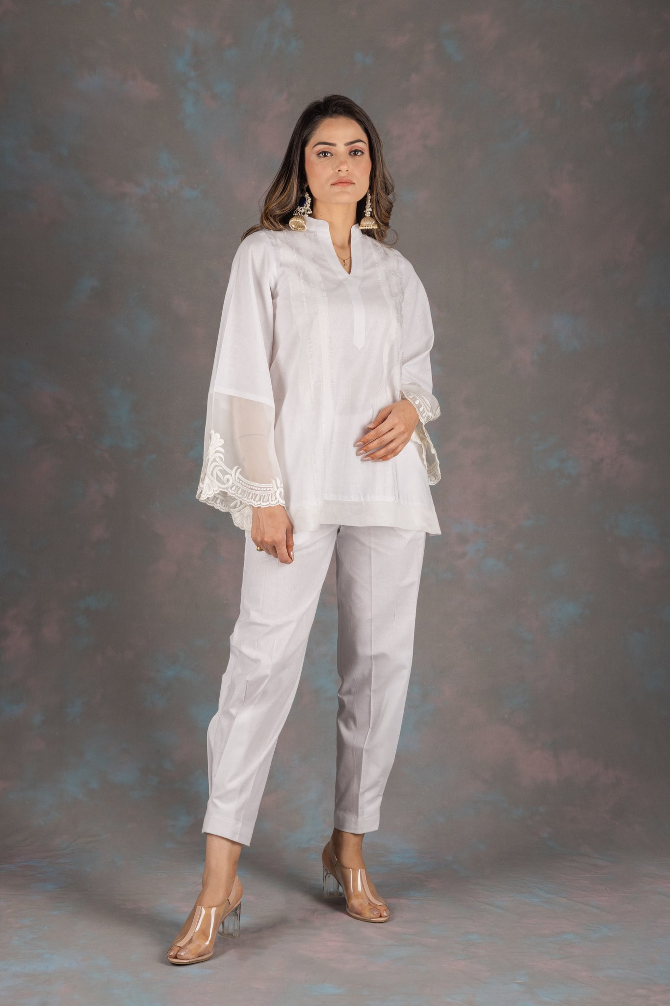 Scotch Mist Embroidered Cotton Co-ord Cet - Neetika Chopra