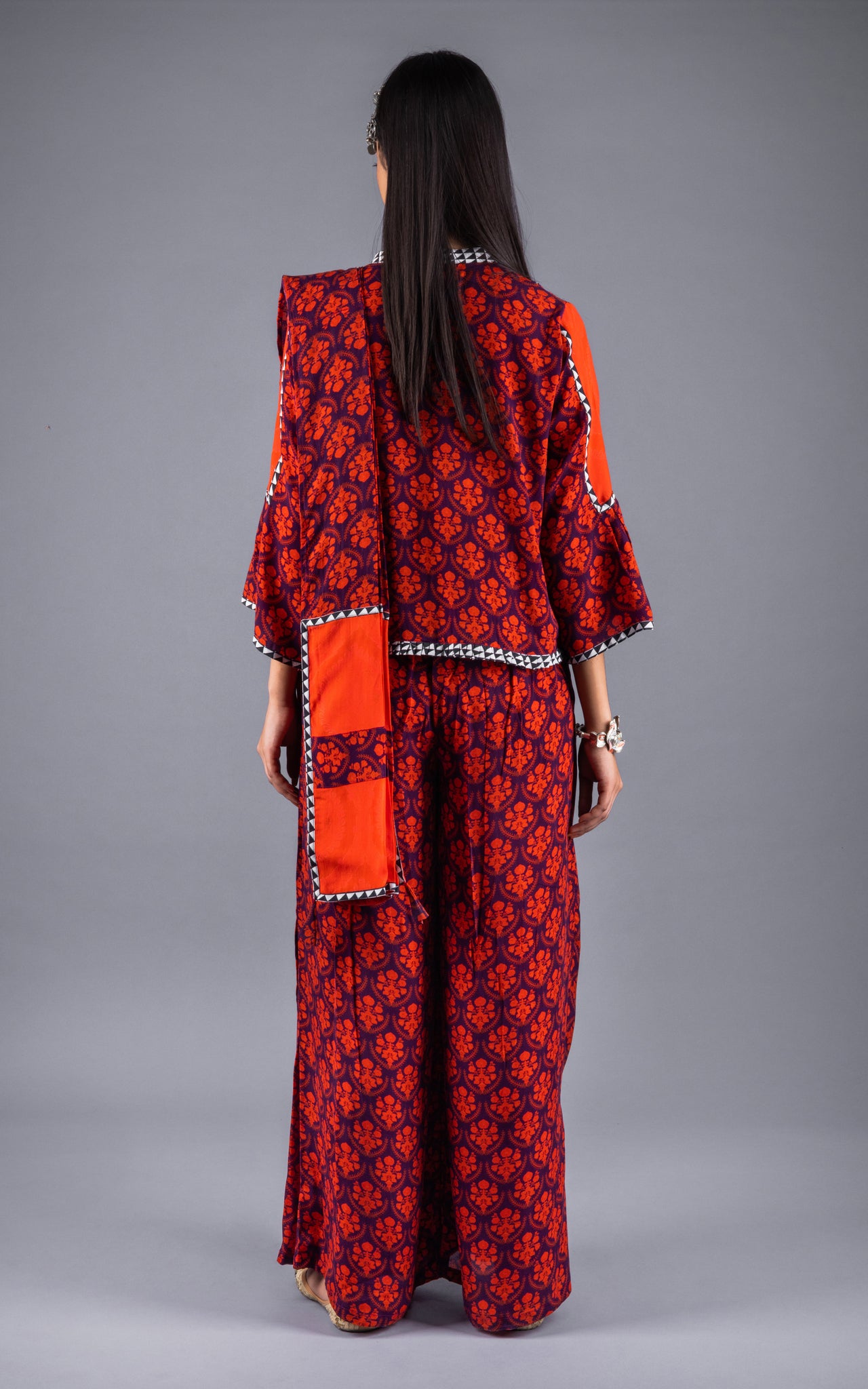 Tooba Crepe Palazzo Saree - Neetika Chopra