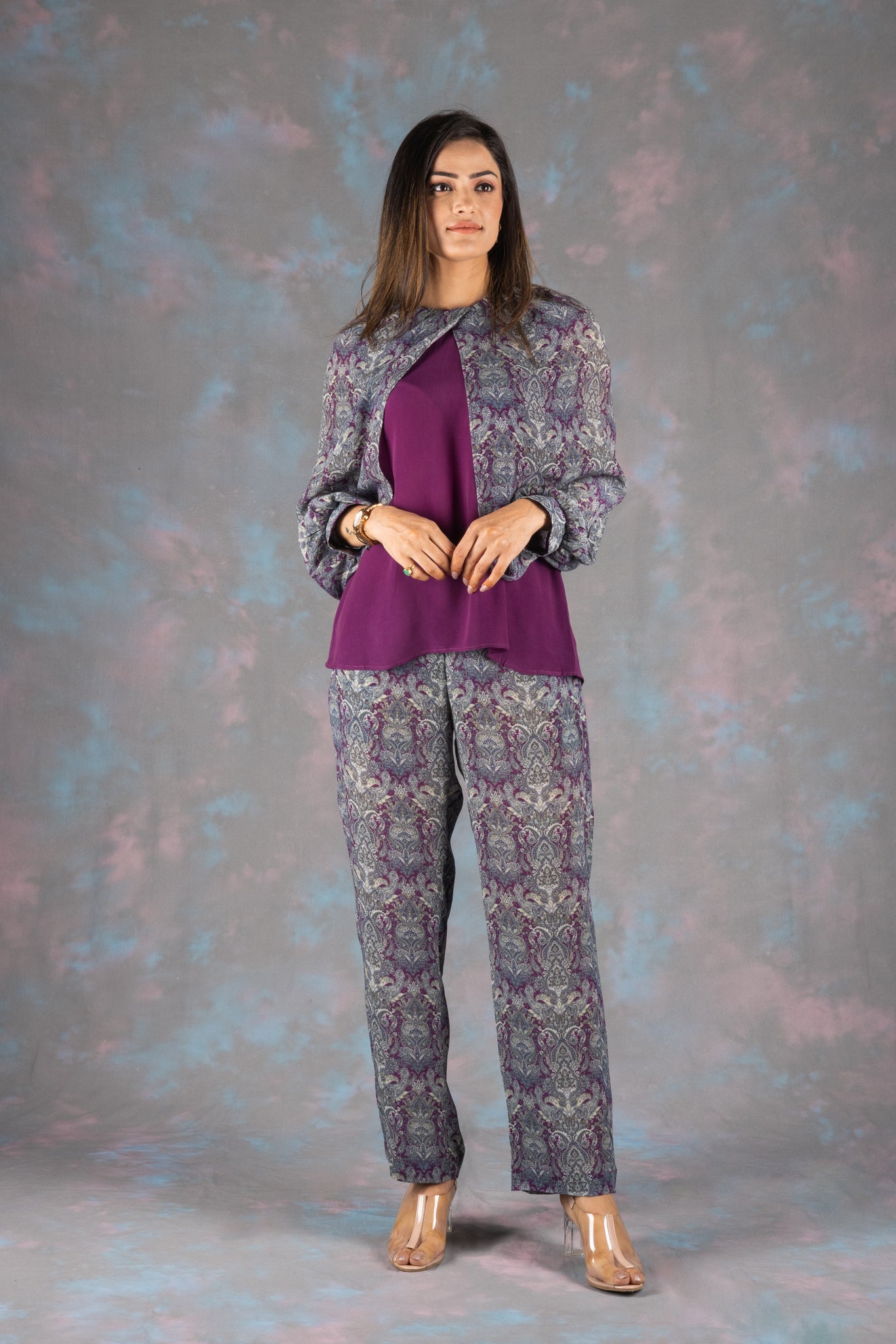 Victoria Paisley Crepe Co-ord Set - Neetika Chopra