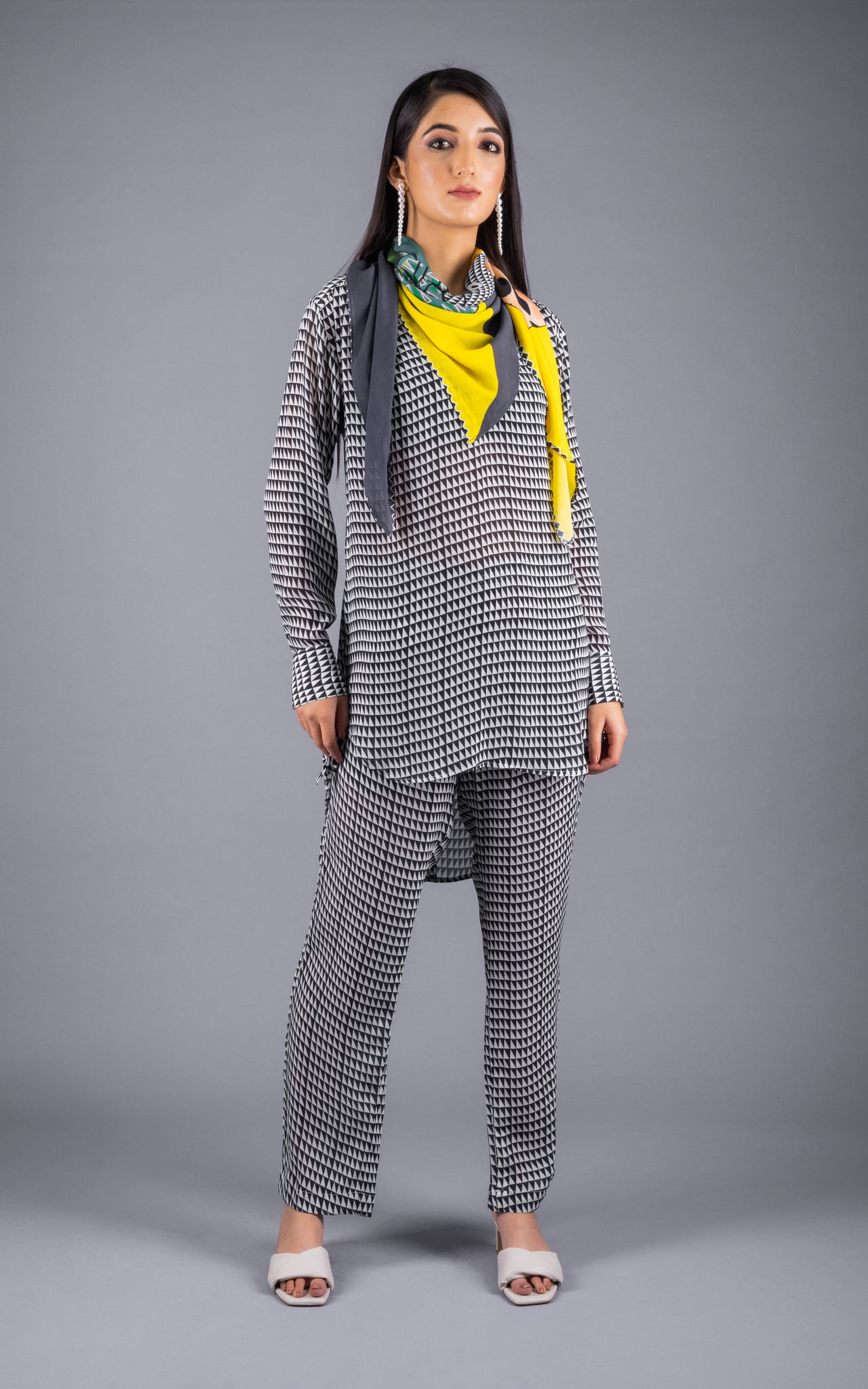 Zig Zag Crepe Co-ord Set - Neetika Chopra