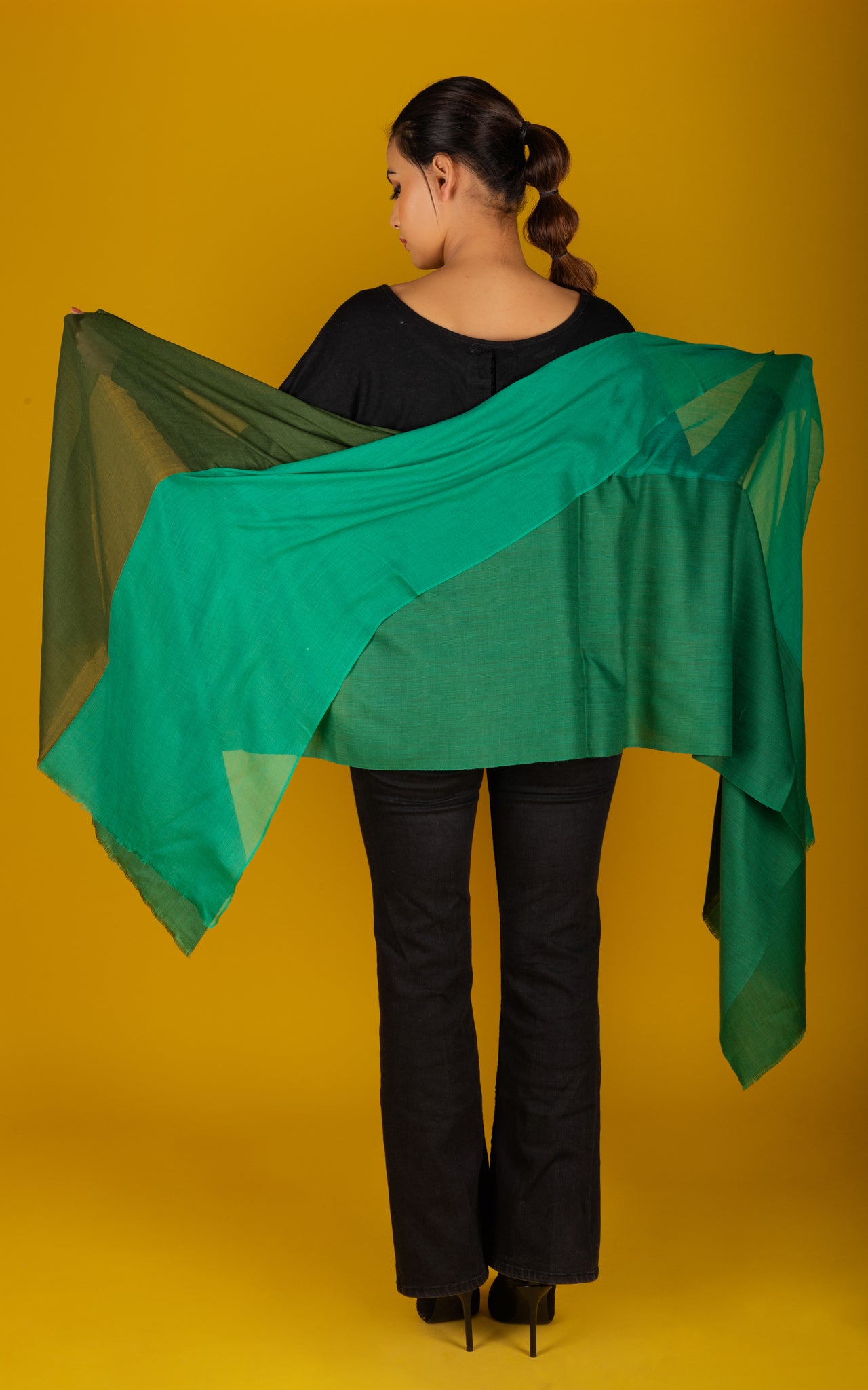Green 3ply Stole - Neetika Chopra