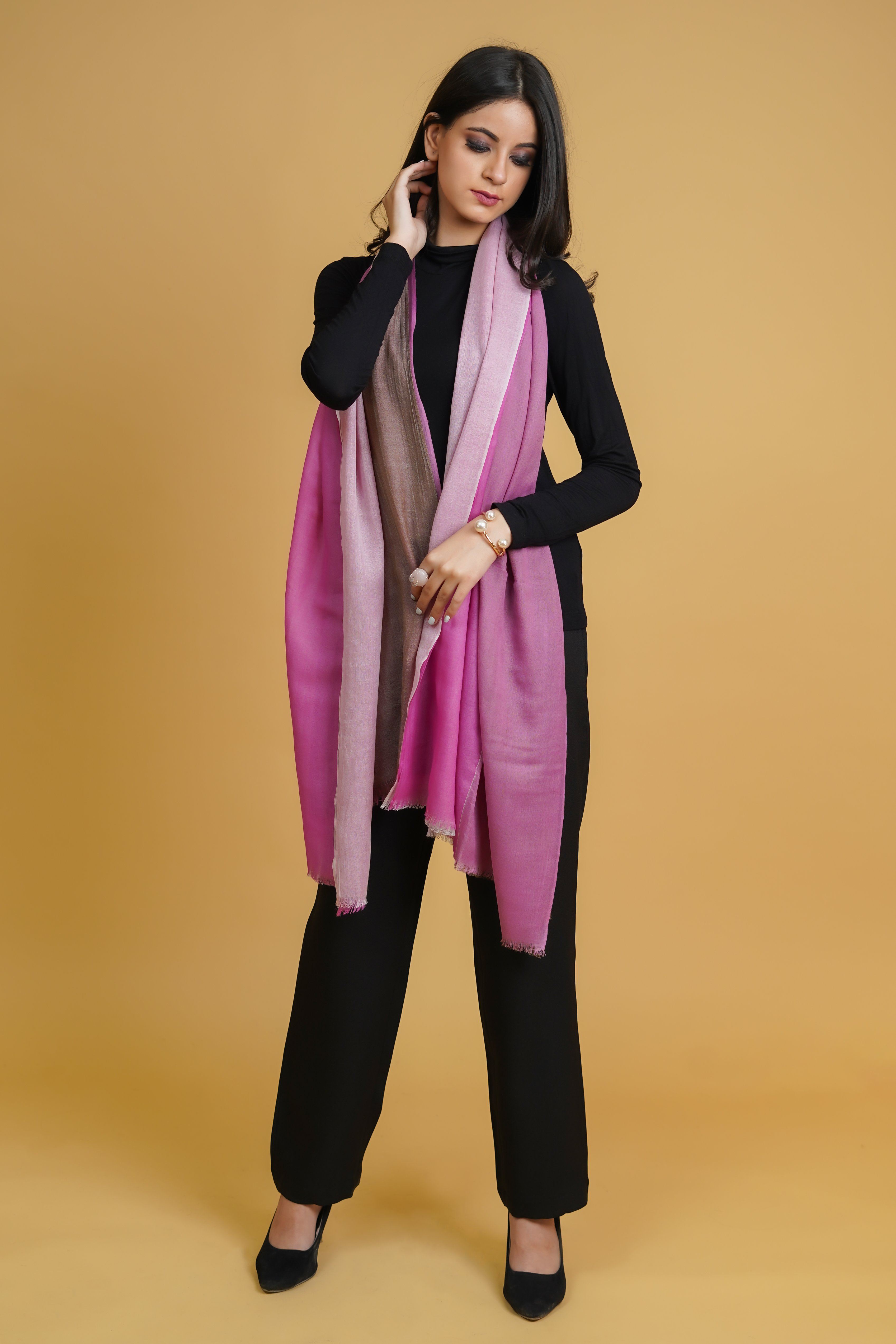 Pink Shades 4 ply Stole - Neetika Chopra