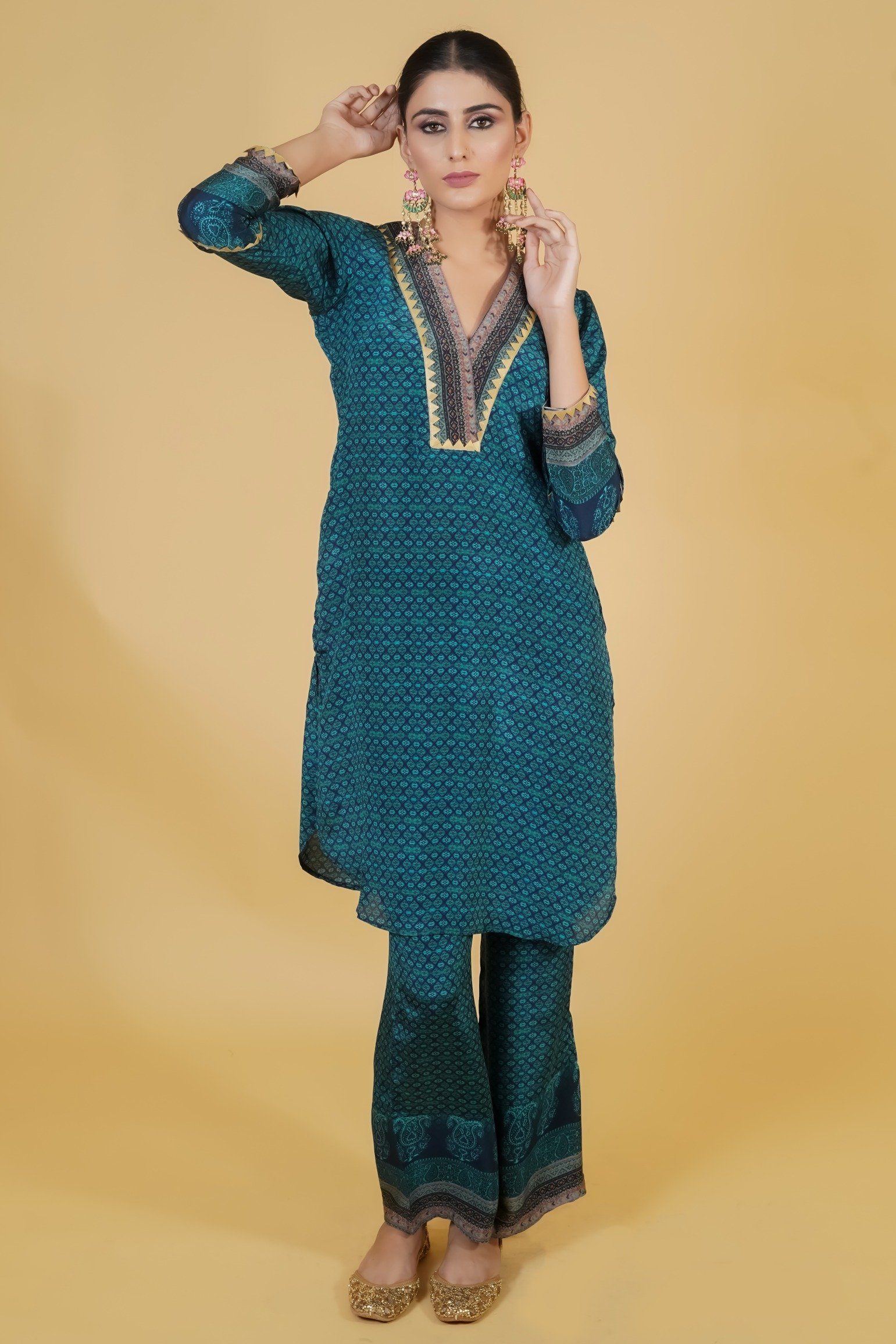 Retromotive Blue Kurta Set - Neetika Chopra
